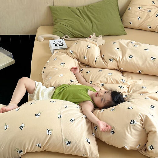 Fantasy Super Soft Children's Quilt Cover Single Piece Cute Puppy Category A Baby Cotton Knitted Naked Sleeping Cotton Single Quilt Cover