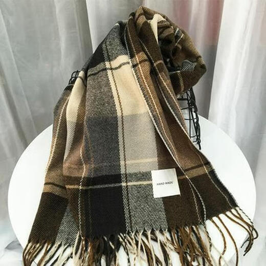 ARMANI EXCHANGE Armani scarf men's winter Korean style versatile student warm thickening boys gift trendy fashionable men's scarf khaki