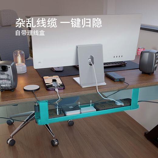 Gujia Home Computer Desk E-Sports Table Hole Board Integrated Two-person Game Desk Home Study Desk Bookshelf Integrated Table Can Install Robotic Arm Walnut Color 1.4M E-Sports People's Choice | Free Delivery to Door Package Installation