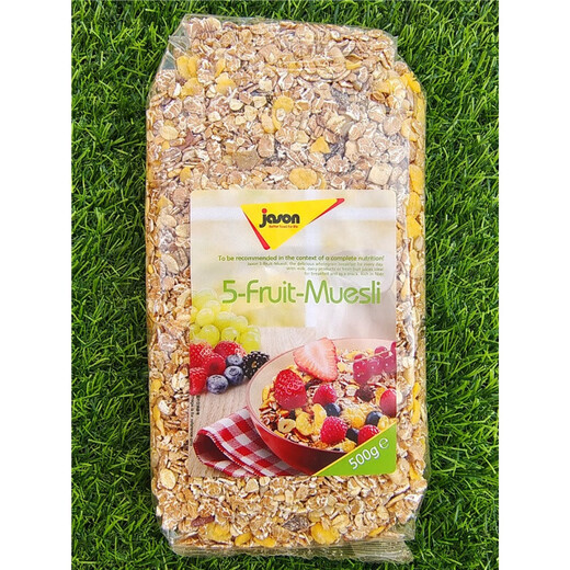 JASON FRUIT MUESL 500g JASON FRUIT MUESL mixed breakfast fruit cereal mixed breakfast nutritious oatmeal 5-FRUIT MUESLI