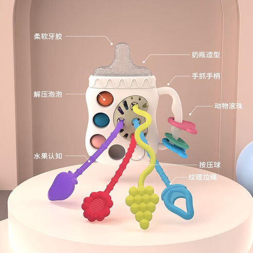 Xulin Japanese Manhattan hand ball baby silicone teether molar stick baby bite gum toy anti-eating multi-functional ball cy