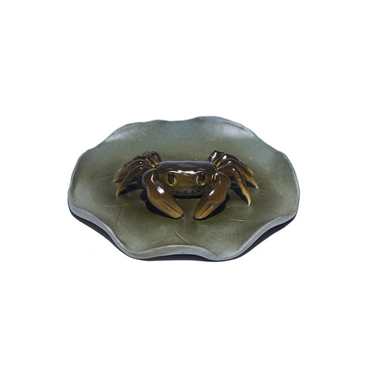 Hidden Pot Tianxia Yixing Purple Clay Color Changing Crab Tea Pet Purely Handmade Boutique Original Mineral Lotus Leaf Tea Playable Cultivated Tea Tray Ornament Good Luck