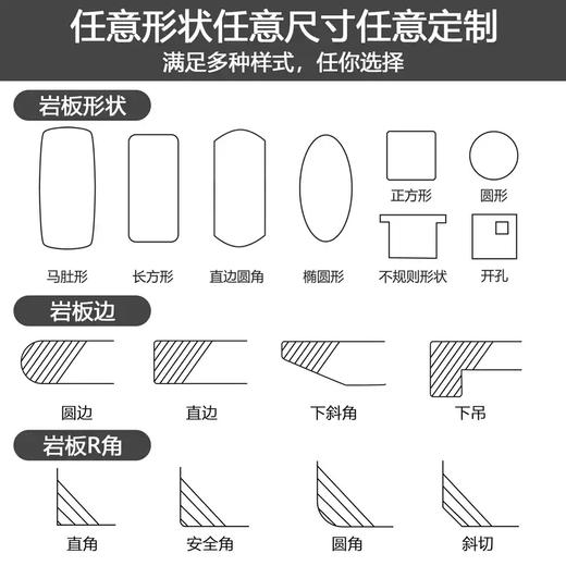 Yusenyi slate countertop custom marble dining table coffee table TV cabinet shoe cabinet panel sideboard processing custom slate surface 150x90CM free customization general slate