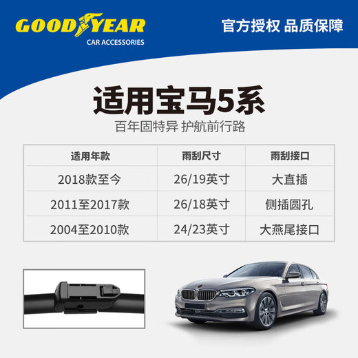 Goodyear BMW 5 Series Wiper Blade 05 to 23 Five Series 520/523/525/528/530li Silent Original Wiper Blade