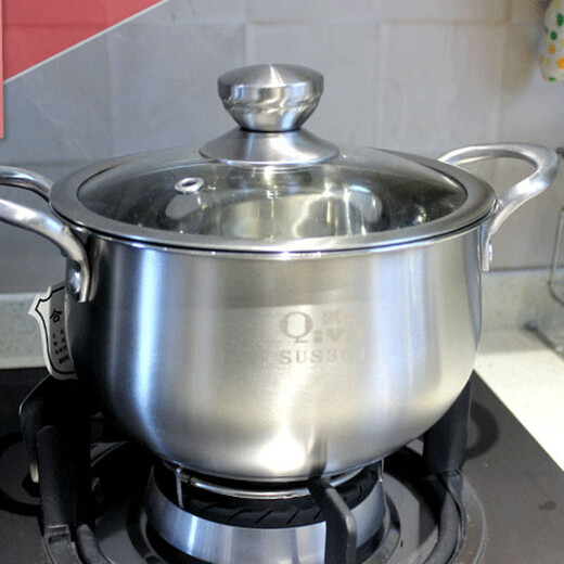 Meishute tempered glass pot lid universal explosion-proof thickened stainless steel wide edge see-through wok lid round small pot lid household lid 20 tempered glass lid