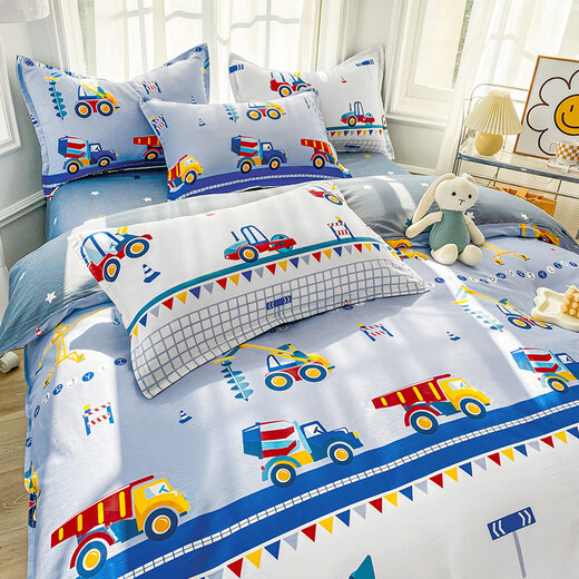 Hongdou Home Textiles (HOdoHome) Kindergarten three-piece children's quilt cover pure cotton quilt cover baby six-piece quilt bedding set for nap Lugang Town 100% cotton pad quilt cover 90cm*200cm