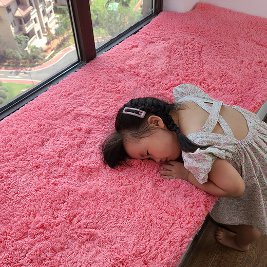 Yulu lambskin bedroom bay window mat living room balcony thickened plush window sill mat room decoration cushion non-slip customizable khaki color 60*160cm