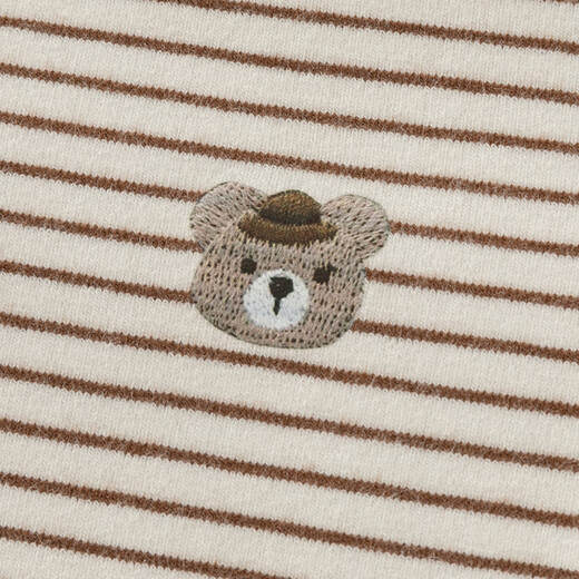 戴维贝拉（DAVE＆BELLA）秋冬新款小童条纹t恤宝宝半高领上衣男童衣服儿童长袖打底衫 杏色【DB4243492】 100 cm（建议身高90-100cm）