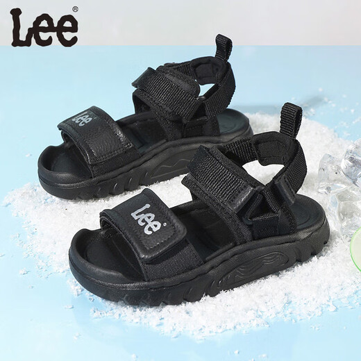 Lee children's shoes summer children's sandals girls black hollow sports beach shoes boys big black 28 recommended foot length 172.5mm