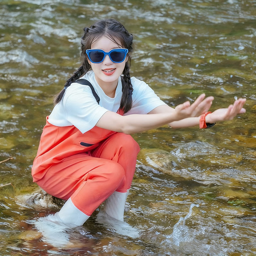 Fan Shengyu waders women's sea-going equipment adult half-length wading suit waterproof rain pants with rain boots one-piece full-body rain trousers women's waders orange 38-39