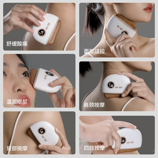 MIAOJIE G3 Facial Gua Sha Instrument Bianstone Massage Gua Sha Board Electric Shaving and Pulling Tendon Home Scraper for Girlfriend and Wife Bianstone Massager (Black Bianstone)