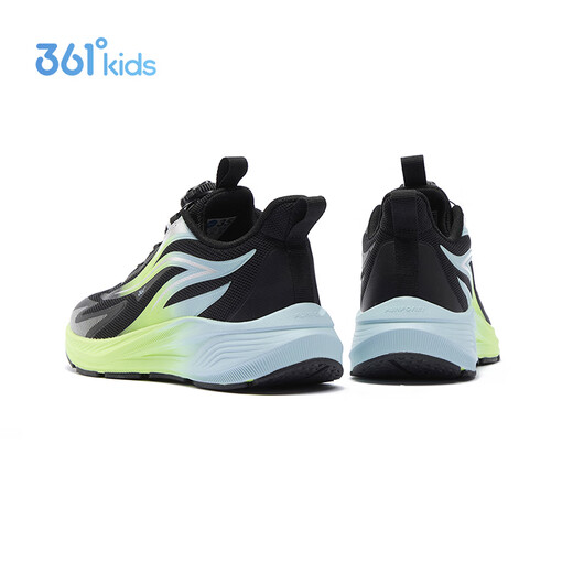 361 Qingling Children's Running Shoes 26 Spring Spring Bounce Cushioning Knob Professional Sports Shoes for Men and Women, Middle and Large Children, Black 36