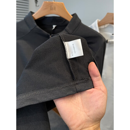 GOLDLION G+ Goldlion half-zip Henry collar long-sleeved T-shirt men's 2025 new autumn sports and leisure black M