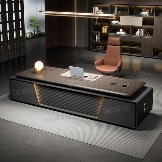 Boss desk office desk light luxury modern simple short side cabinet president desk executive desk manager desk computer desk 1.8 meters boss desk ordinary desktop