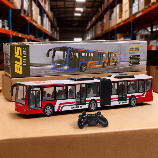 Children's electric remote control car simulation bus bus wireless remote control charging boy toy wholesale model car 666-676NA red extended bus