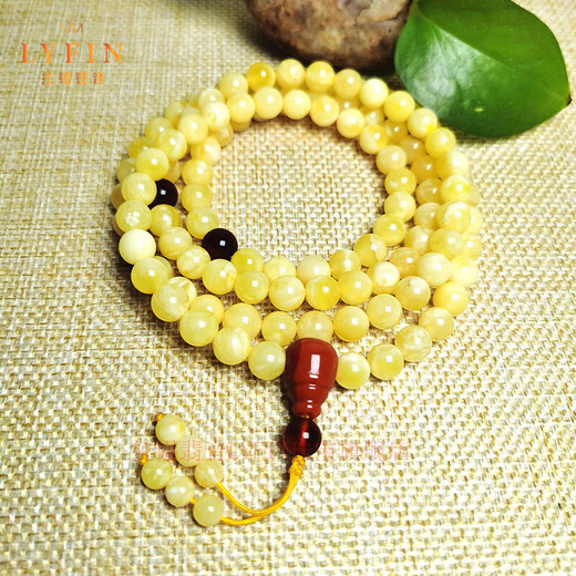 Layun Feiyin Russian material white flower beeswax bracelet 108 pieces for men and women multi-circle bracelet DIY original gift handmade design A type 5mm 108 pieces (one item, one certificate)