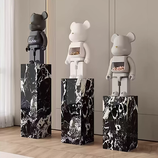 Yusenyi marble slate flower stand living room entrance floor-standing decoration hotel courtyard light luxury high-end column sculpture base processing and customization