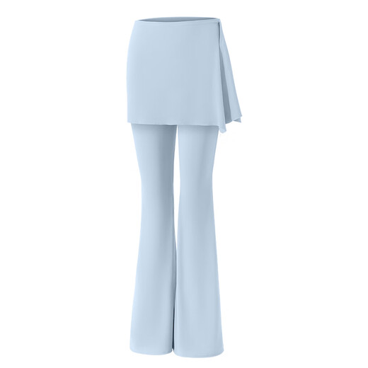 Fake two-piece yoga pants, new sports pants, butt curtains, Pilates fitness wear, training running suit, women's tops, Yue Bailan two-piece set/detachable skirt pants S