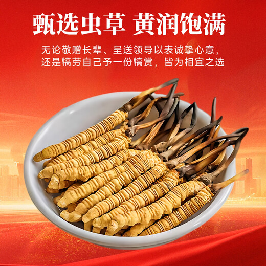 Wancao Kangren Cordyceps Dried Cordyceps Tibetan Cordyceps Gift Box Cordyceps 50 root gift box gift tonic gift for elders 3 root/g 20 bottle bottle. Take the photo to get 2 of the same style + 1 bag of wolfberry