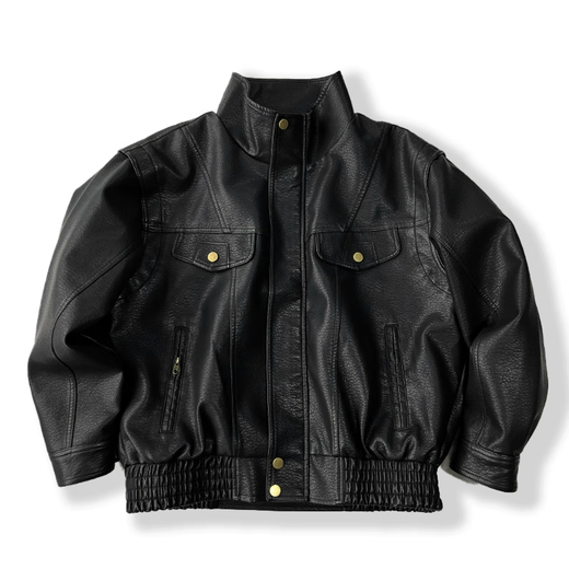 Stylish American retro pebbled leather jacket for men in autumn and winter new handsome motorcycle suit short workwear stand collar jacket trendy black windproof and warm 3XL (suitable for 185-205Jin Jin is equal to 0.5kg)