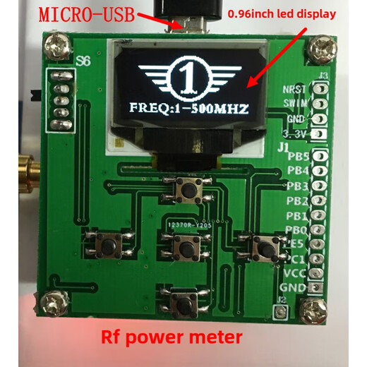 RF power meter Power meter V1.0 500Mhz -80 10 dBm can set the RF power attenuation value 2W_30DB fixed attenuator_male and female bidirectional