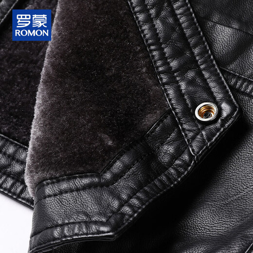 ROMON men's autumn and winter new sleeveless PU leather vest, fashionable and casual, velvet and thickened, trendy and can be worn outside, warm vest