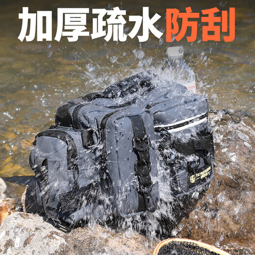 Camper waterproof crossbody bag multifunctional waist bag shoulder bag fishing gear bag pole bag storage bag knight black-fanny bag naked bag + bait box