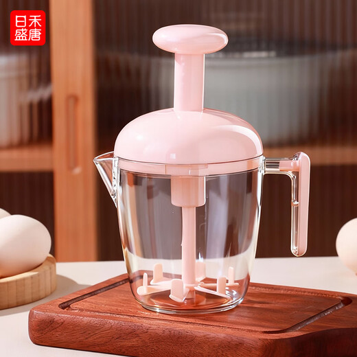 Rihe Shengtang press-type egg-beating cup household manual egg mixer cream cake mixer multi-functional egg-beating cup stirring household pink press stir fast whip