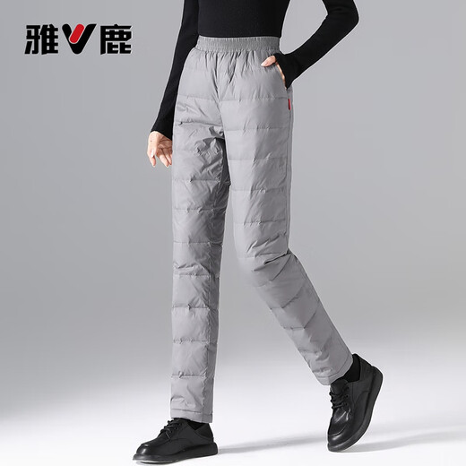 Yalu Down Pants Women's Outerwear Slimming 2025 Winter New Thickened Casual Straight High Waist Warm Women's Straight Pants