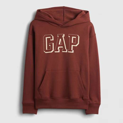 GAP Boys and Girls 2025 Autumn New Logo Three-dimensional Print Fleece Hoodie Children's Suit US Version 795197 Green 160 _80 (over 14 years old)