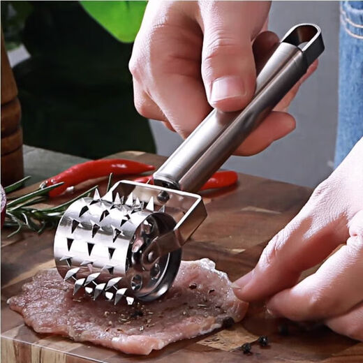 Xiongwochi kitchen household stainless steel tender meat tender meat hammer steak hammer pork chop double-sided solid new multi-functional thickened multi-functional meat loosener (active) 1 meat looser