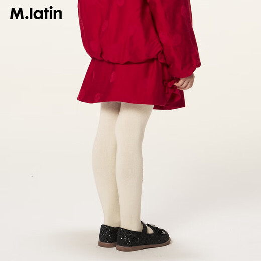 M.Latin shopping mall same style New Year's greetings children's skirt 26 spring new style polka dot jacquard regular waist skirt for girls and boys big red 140
