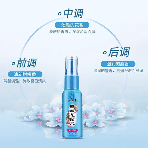 Longrich toilet water repellent spray, toner, fragrance and anti-itch spray, floral perfume, anti-mosquito and non-biting household large bottle of mosquito repellent liquid, Longrich mosquito repellent toilet water 30ml