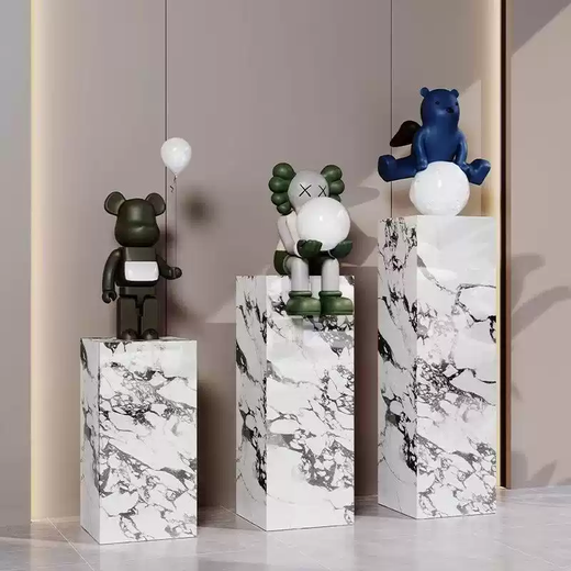 Yusenyi marble slate flower stand living room entrance floor-standing decoration hotel courtyard light luxury high-end column sculpture base processing and customization