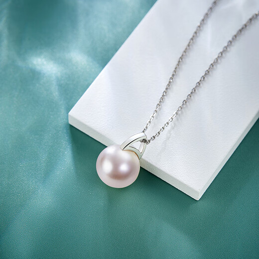 Diamond Single Perfect Round Highlight Pearl Pendant Female Freshwater Pearl Necklace Clavicle Chain for Girlfriend’s Birthday Gift Perfect Round Highlight Slightly Flawed 11-12mm