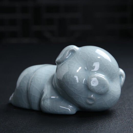 Looking for Ru Ru Kiln Tea Pet Pig Ornaments, Cute and Rareable Split Ice Cracking Glaze Kung Fu Tea Accessories Tea Ceremony Zodiac Piglets Ru Kiln Pigs