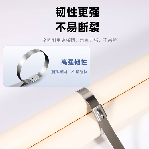 TYO 304 stainless steel cable ties, high strength, cold and high temperature resistance, pipe fixing, stainless steel cable ties, detachable, 4.6mm*100mm-100 pieces
