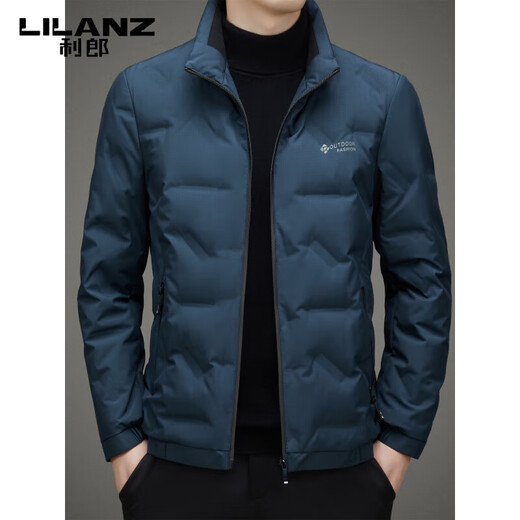 LILANZ Italian men's down jacket 2025 new autumn and winter stand-up collar short white duck down jacket for young and middle-aged people to keep warm black M 170 Recommended 90Jin Jin is equal to 0.5kg -120Jin Jin is equal to 0.5kg