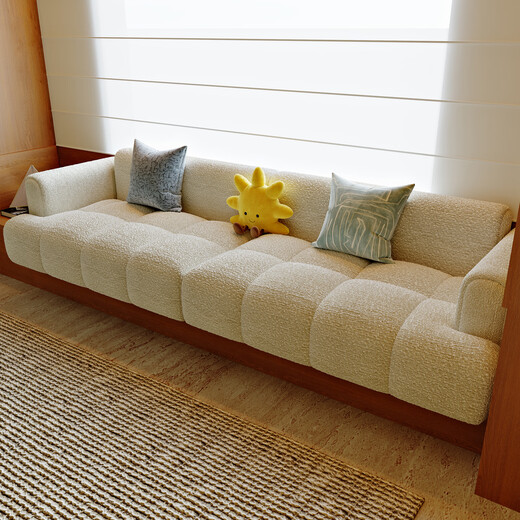 Yihe Cotton Solid Wood Frame Bay Window Sofa Customized Bay Window Cushion Window Sill Cushion Teddy Velvet Leather Bay Window Sofa Cushion Customized Contact Customer Service for Custom Sizes and Colors No Delivery in Silent Orders