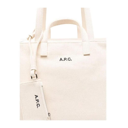 A.P.C. women's handbag, large capacity, portable, daily use, shoulder-carryable, cotton white double handles, simple design, white, one size fits all