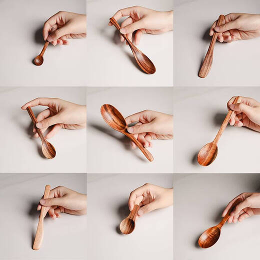Sanqihu Japanese handmade spoon long handle solid wood eating spoon Japanese tableware beech spoon honey spoon teak-short spoon 164.8cm