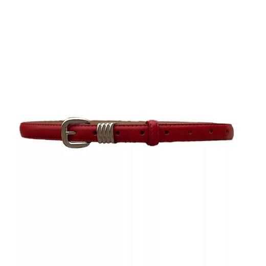 Oein red belt zodiac year women's horse year belt thin style with jeans and skirt decoration simple and versatile narrow waistband Ankola red 103cm