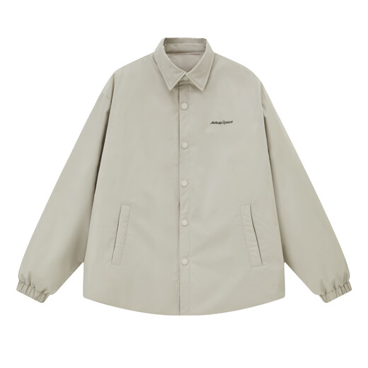 ACTUP吕小虎 冬季90白鸭绒夹克羽绒服男青少年轻薄外套翻领上衣潮 米色 L 175/92A