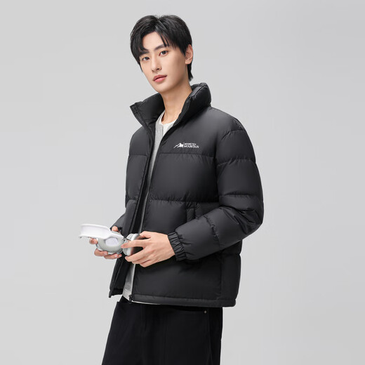Xue Zhongfei's new all-match fashionable and casual slanted pocket men's and women's short stand-collar down jacket black|8056 L 175/92A