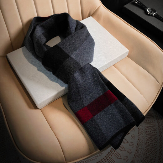 UOSO Men's Scarf Winter Style 2025 New Pure Wool Scarf Men's Versatile Warm Thick Scarf Men's Gift Group Purchase Customized Style