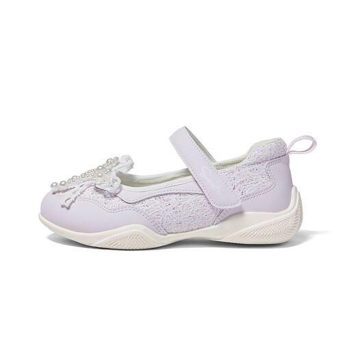 Snafy Girls' Sports Shoes 2026 Spring New Little Girls Princess Shoes Soft Sole Breathable Outdoor Casual Shoes Light Elegant Purple 26 Recommended Foot Length 15.9cm