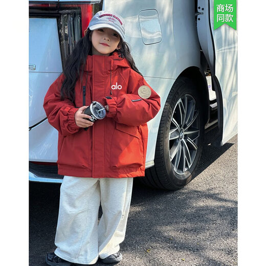 ALO YOGA Ole girls winter warm cotton jacket new workwear parka thickened hooded medium and large children's jacket jacket beige down jacket 120 cm