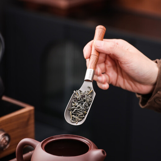 Yage Tea Pure Titanium Tea Spoon Tea Special Tea Spoon Tea Taker High-end Household Tea Set Tea Ceremony Accessories Tea Can Tea Distribution Tool Titanium Spoon