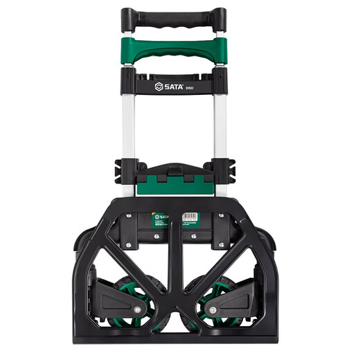 SATA portable folding trolley for cargo handling, multi-functional traction, express flatbed workshop portable turnover trolley 95504_Heavy duty plastic trolley