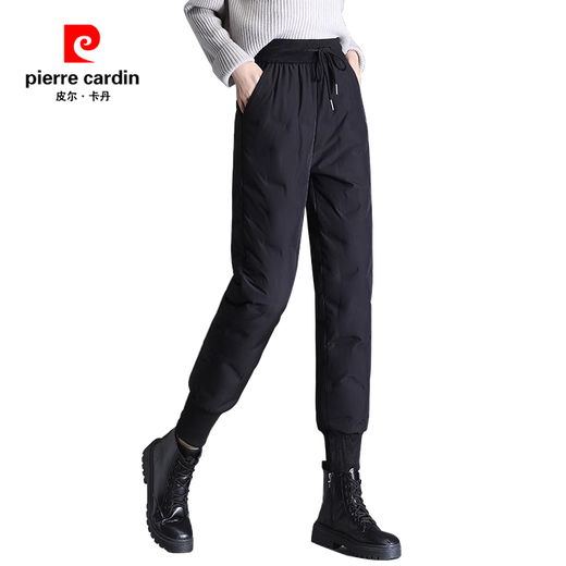 Pierre Cardin Waterproof Down Pants Women's Outerwear High Waist Thickened Warm Cotton Pants 2025 New Women's Leg Pants Regular Style Height 150-164CM Waterproof, Antifouling and Oilproof L 80-95Jin Jin is equal to 0.5 kg